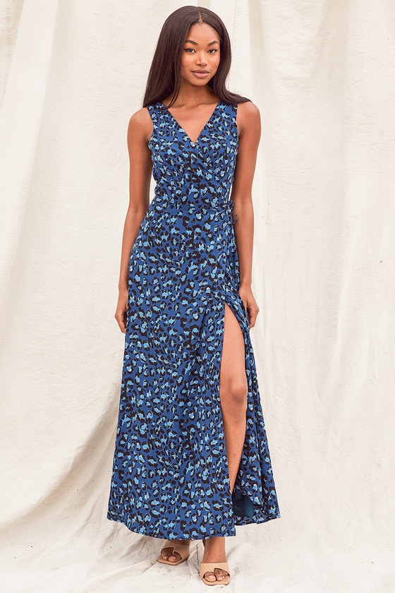 Leopard Print Maxi Dress - Wrap Dress ...